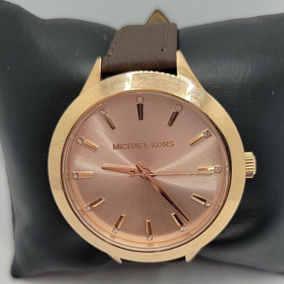 Michael Kors MK2682 Women's Brown Leather Analog Dial Quartz Wrist Watch AM522 - Picture 1 of 10